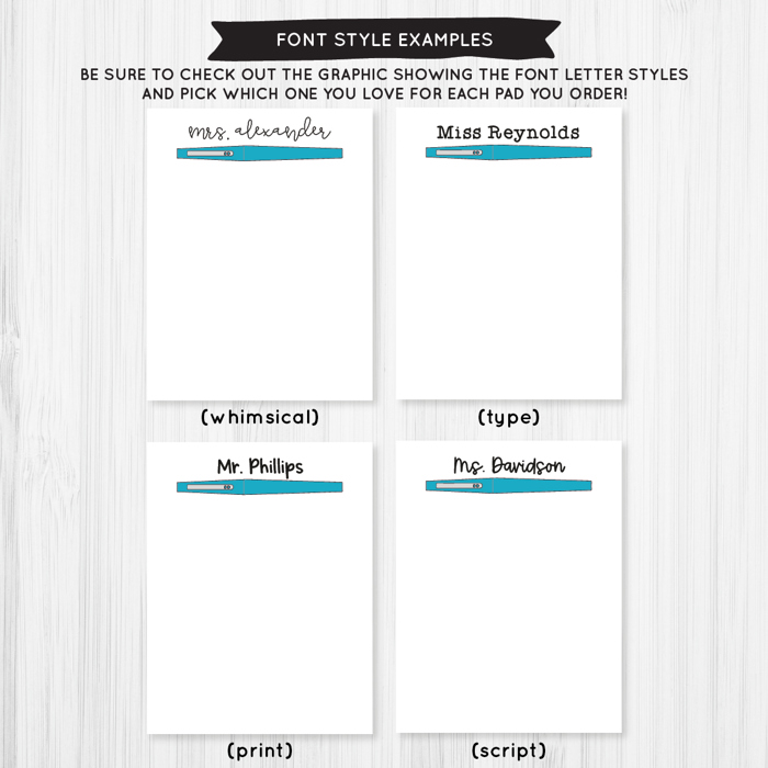 Flair Pen Personalized Notepad | Teacher Note Pad