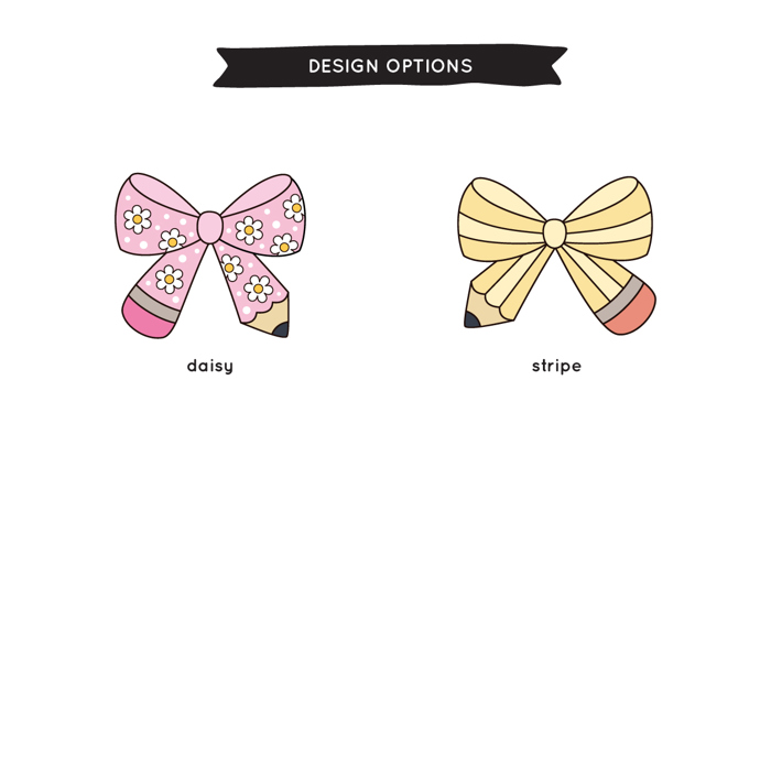 Personalized Pencil Bow Teacher Notepad