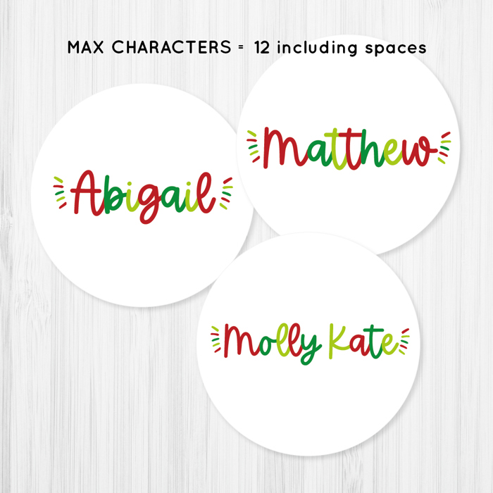 Personalized Holiday Name Gift Tag Sticker Labels | Set of 20