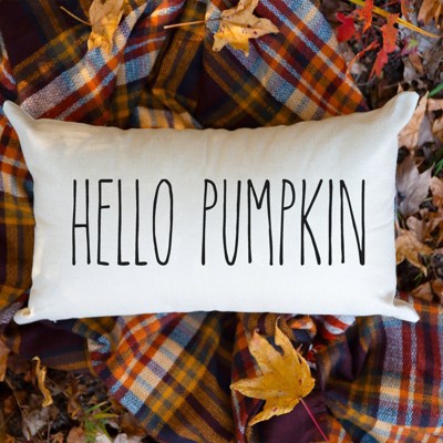 Hello Pumpkin Autumn Home Decor Fall 2025 Lumbar Pillow