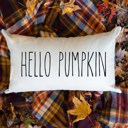  Hello Pumpkin Autumn Home Decor Fall 2025 Lumbar Pillow
