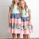  Ava Mint Floral Tiered Dress