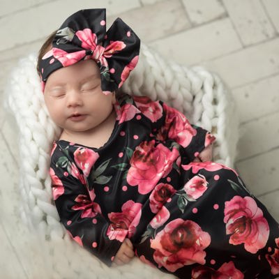 Black Rose Baby Gown
