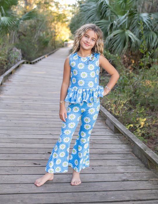 Blue Daisy Pant Set