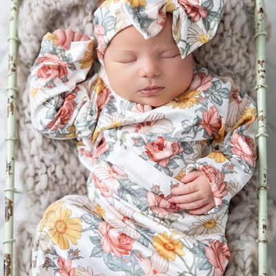 Botanical Ecru Baby Gown