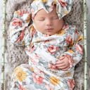  Botanical Ecru Baby Gown