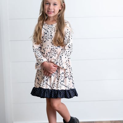Claire Beige Leaf Dress