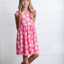  Emma Pink Daisy Flutter Dress