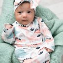 0-3M Pastel Dino Baby Gown