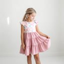  Ella Pink Check Swiss Dot Dress