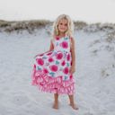 XS Pink Rose 3 Ruffle Dress
