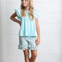  Sophia Lt. Teal Floral Short Set