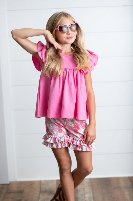 Sophia Pink Floral Short Set