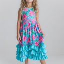  Tropical 3 Ruffle Dress