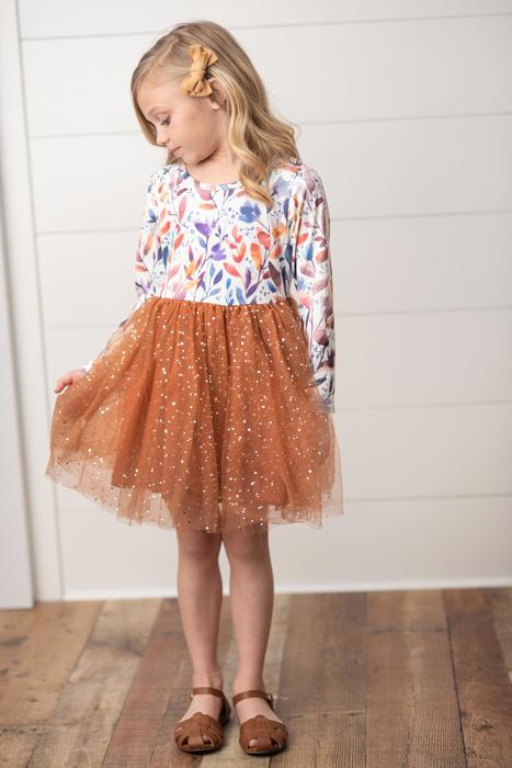 Girls Sienna Autumn Tulle  Dress