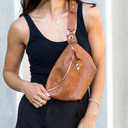 Cognac Luxe Convertible Crossbody Sling/Belt Bum Bag