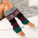Teal Nordic Snowflake Leg Warmers