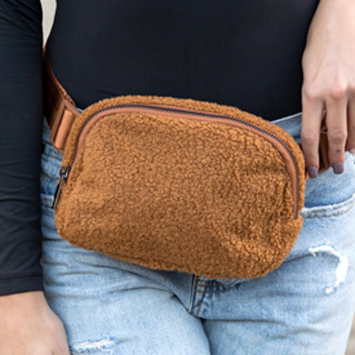 Lola Boucle Sherpa Crossbody Sling/Belt Bag
