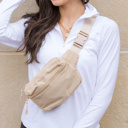 Almond Adventurer Nylon Crossbody Sling Belt Bum Bag Fanny Pack