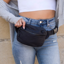 Black Adventurer Nylon Crossbody Sling Belt Bum Bag Fanny Pack