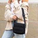Black Afton Quilted Foldover Crossbody