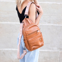 Cognac Alba Convertible Backpack Crossbody Sling