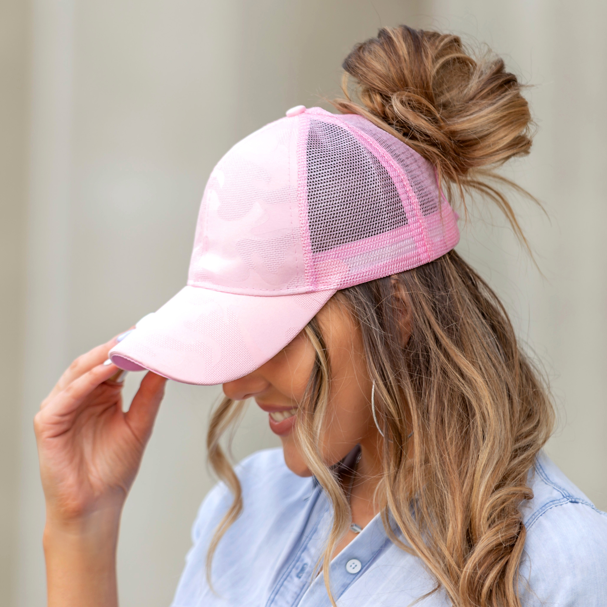 Camo Messy Bun Cap | Jane