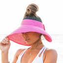 Hot Pink Foldable Wide Brim Bow Visor