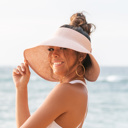 Blush Foldable Wide Brim Bow Visor