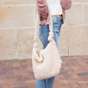 Beige Boucle Sherpa Carryall Bag