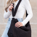 Black Boucle Sherpa Carryall Bag