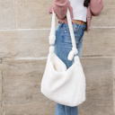 Ivory Boucle Sherpa Carryall Bag