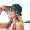 Black Bow Accent Cargo Hats