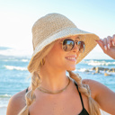 Straw Bow Accent Straw Hat
