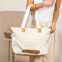 White Mila Quilted Traveler Tote