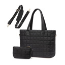 Black Mila Quilted Traveler Tote