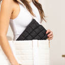 Black Lainey Quilted Puffer Clutch