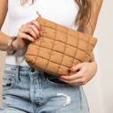 Mocha Lainey Quilted Puffer Clutch