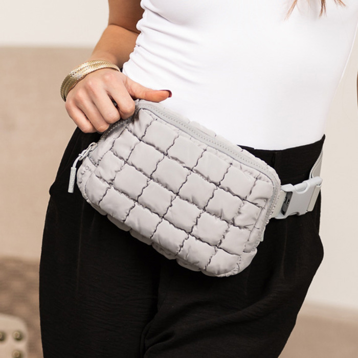 Evyn Quilted Puffer Crossbody Sling Belt Bum Bag