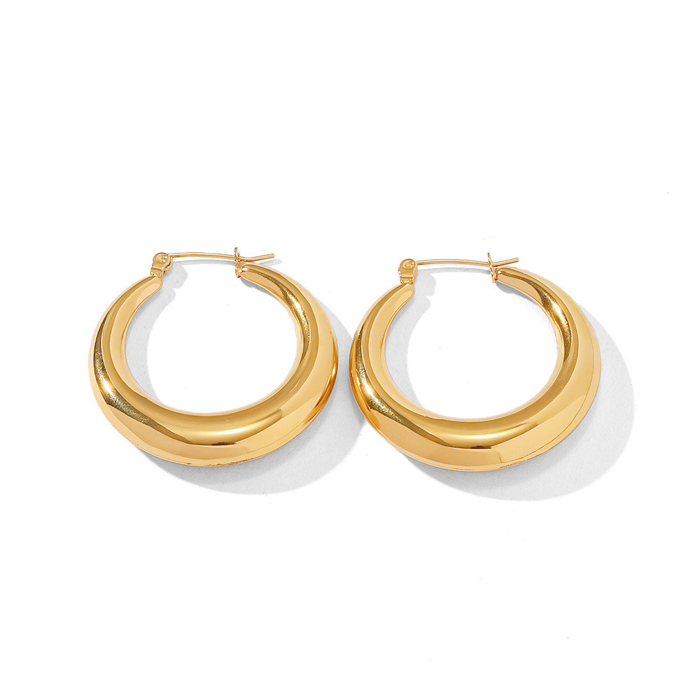 18K STAINLESS STEEL MOD HOOP EARRINGS