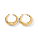 Gold 18K STAINLESS STEEL MOD HOOP EARRINGS