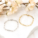 Silver 18K STAINLESS STEEL PAPERCLIP BRACELET