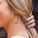Gold 14K STAINLESS STEEL OPEN HOOP EARRINGS