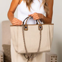 Bisque Edith Tweed Tote Bag