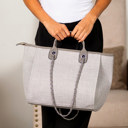 Gray Edith Tweed Tote Bag