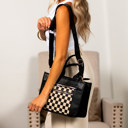 Black Check Jordan Mixed Media Tote