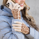  Leopard Stretch Touch Gloves