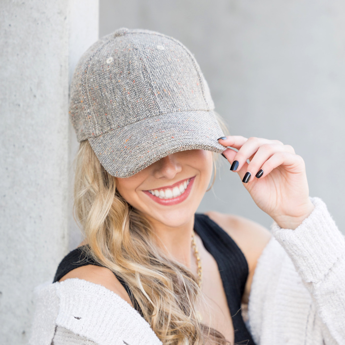Autumn Tweed Ball Caps Hat