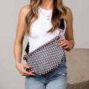  Layla Woven Checkered Crossbody Sling Bag