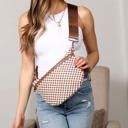  Layla Woven Checkered Crossbody Sling Bag